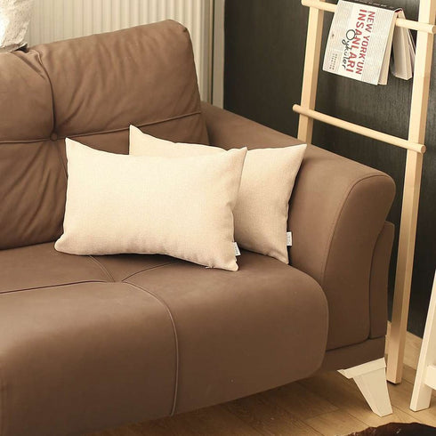 Set of 2 White Solid Lumbar Pillow Covers